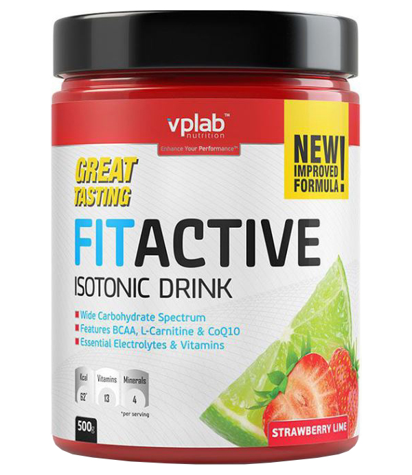 Изотоник VPLab FitActive, 500 г, strawberry lime