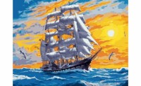 

Холст с красками "Рисование по номерам. Фрегата на закате", 30x40 см, Фрегата на закате