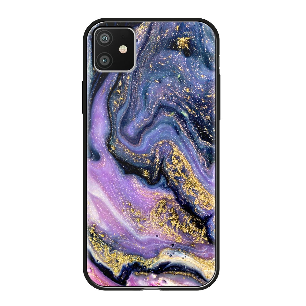 фото Чехол deppa glass case для apple iphone 11 purple agate