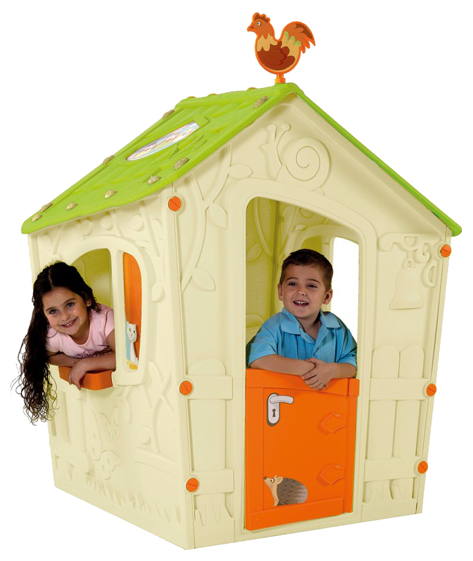 Игровой дом Keter Волшебный с петушком белый-зеленый-оранжевый