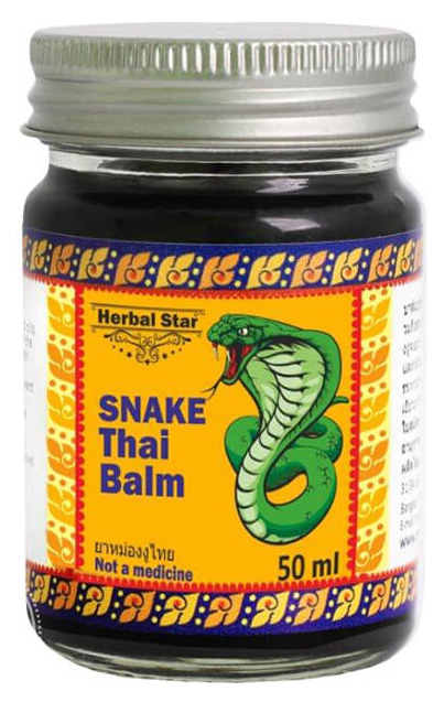 Средство для тела Herbal Star Snake Thai Balm 50 мл бальзам herbal star тайский из жира сиамского крокодила 2 шт по 50 мл