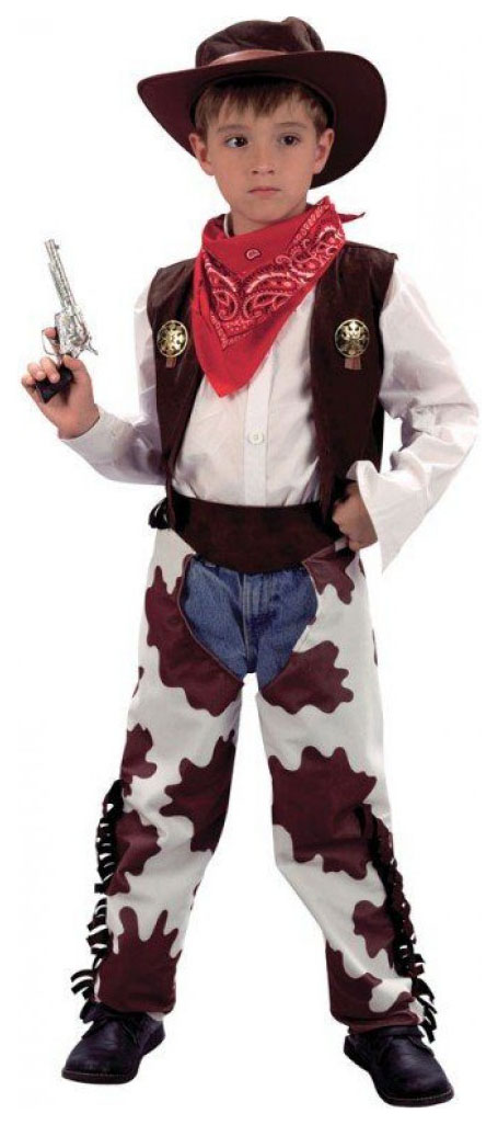 фото Карнавальный костюм bristol ковбой, цв. коричневый; белый р.134