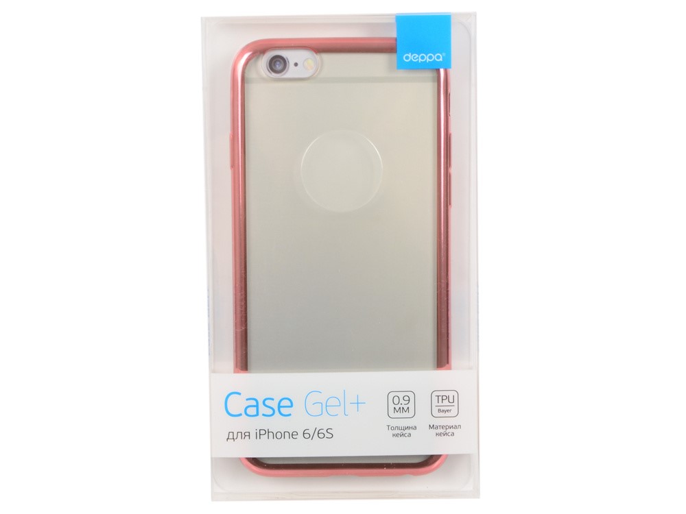 фото Чехол gel plus case для apple iphone 6/6s, розовый , deppa