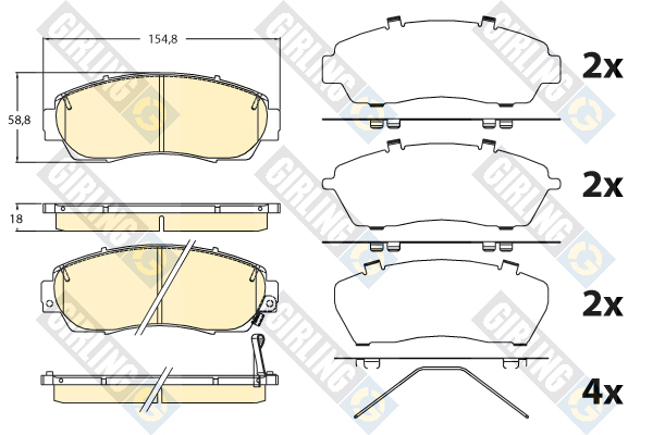 

Комплект тормозных колодок Girling 6135816