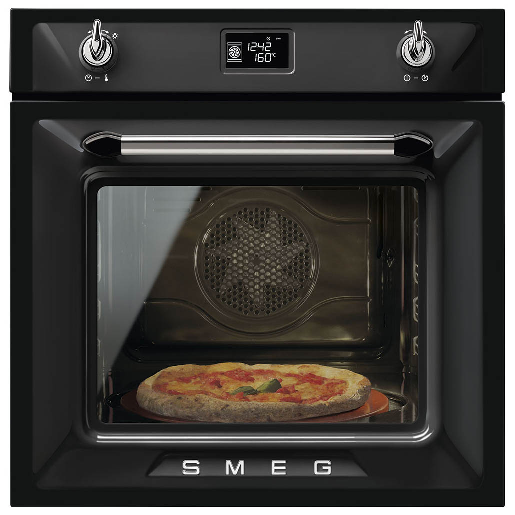 фото Встраиваемый электрический духовой шкаф smeg sf6922npze1 black