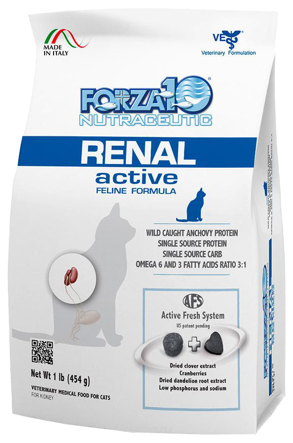 Сухой корм для кошек Forza10 Active Line Renal при почечной недостаточности рыба, 0,454кг