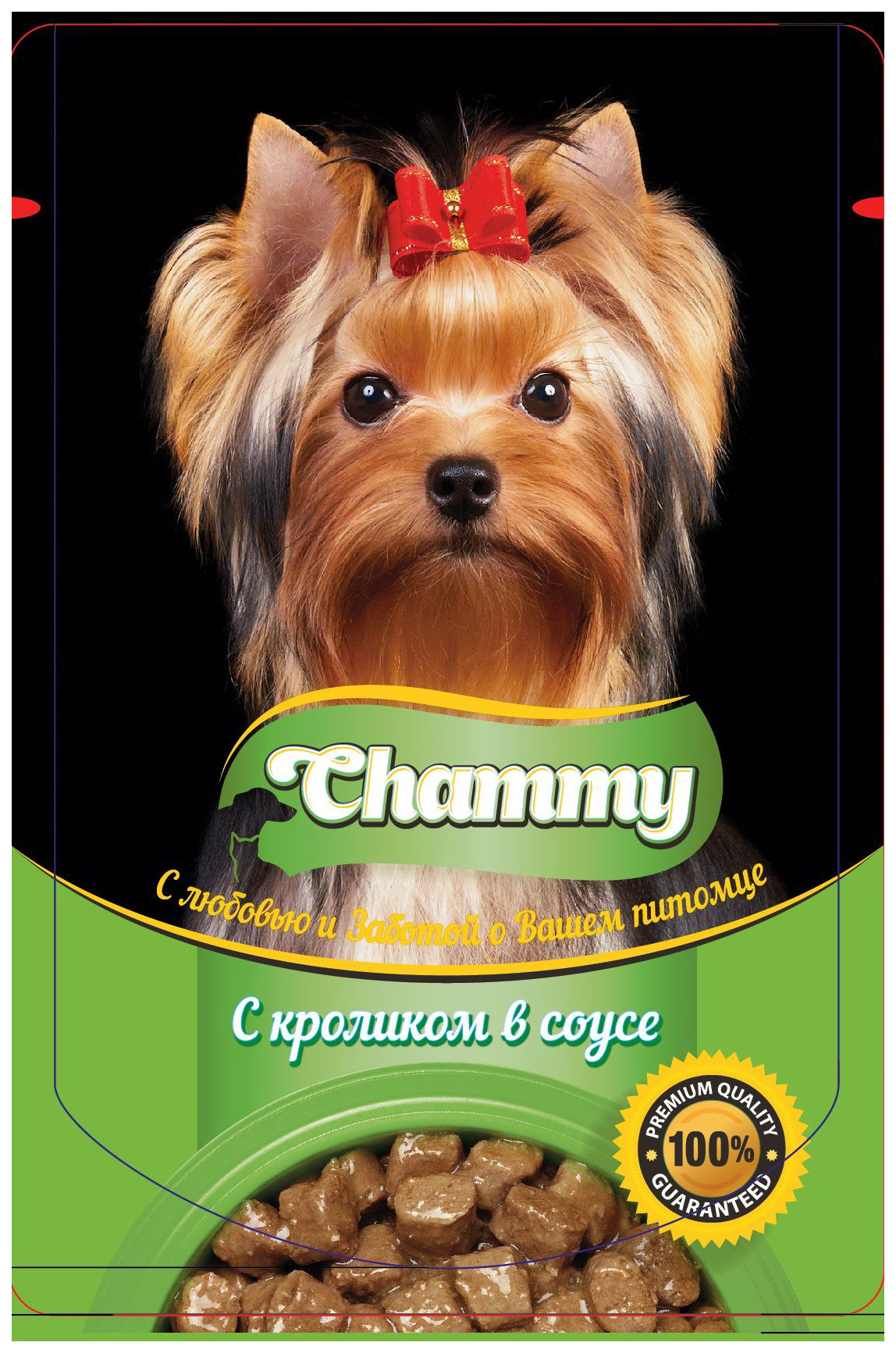 Влажный корм для собак Chammy, кролик в соусе, 24 шт по 85 г