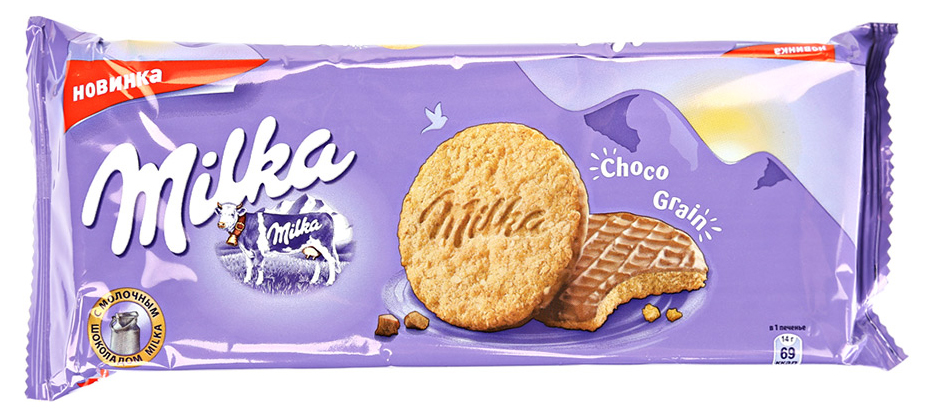 фото Печенье овсяное milka с молочным шоколадом 168 г