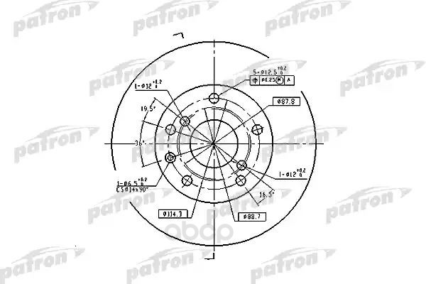 фото Тормозной диск patron для pbd7092