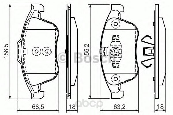 

Тормозные колодки Bosch передние 986494381