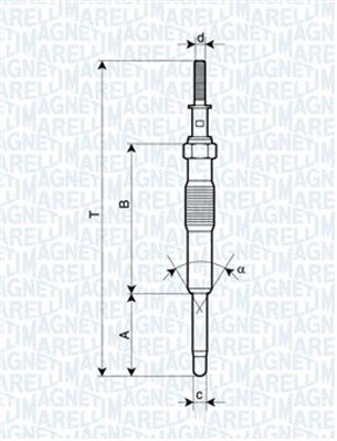 Свеча накаливания Magneti Marelli 062900034304