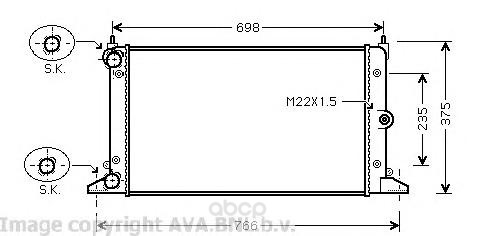

Радиатор охлаждения двигателя Ava VWA2188