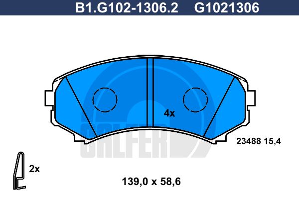 

Тормозные колодки GALFER дисковые B1G10213062