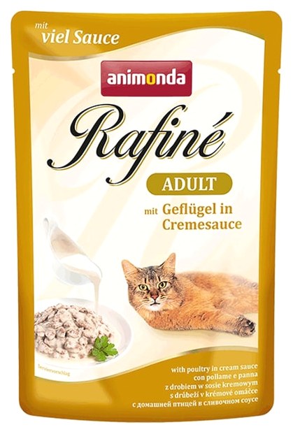 фото Влажный корм для кошек animonda rafine adult, домашняя птица в сливочном соусе, 100г