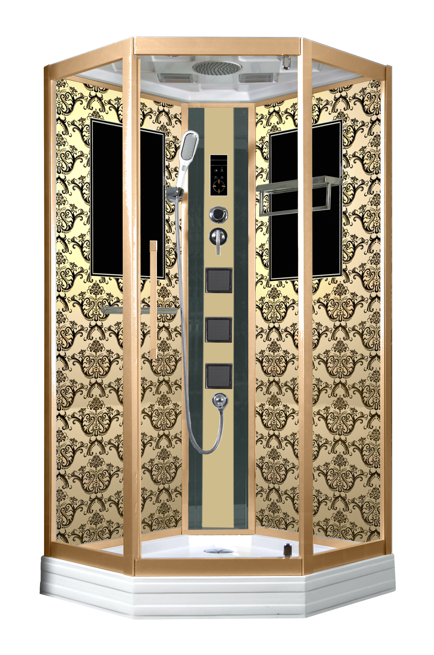 

Душевая кабина Niagara Lux NG-7799G 90x90x215, золото с узором, NG-7799G