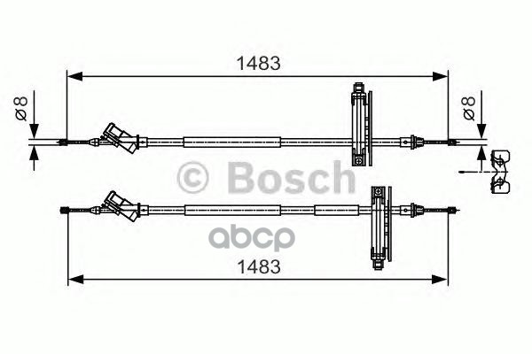 фото Трос cтояночного тормоза bosch 1987477930