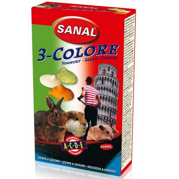 

Лакомство для грызунов SANAL Дропсы 3в1 Салат, йогурт, морковь, 45г