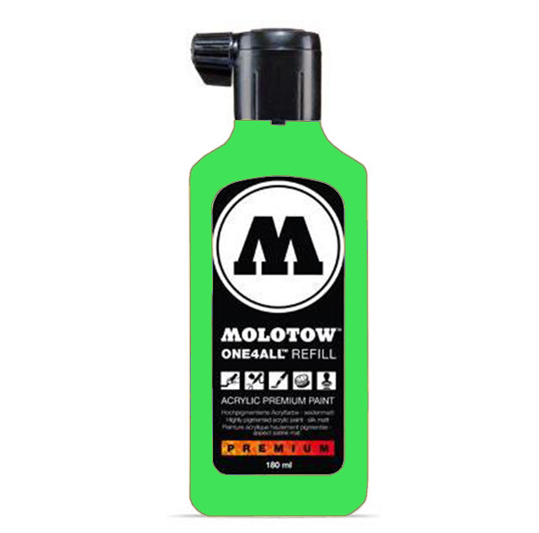 

Акриловая заправка для маркеров Molotow One4All 180мл, Зеленый, One4all 180мл Светло-зеленые
