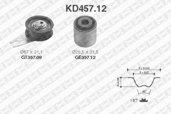 фото Комплект ремня грм snr kd457.12 ntn-snr