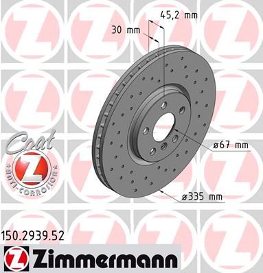 

Тормозной диск ZIMMERMANN 150.2939.52