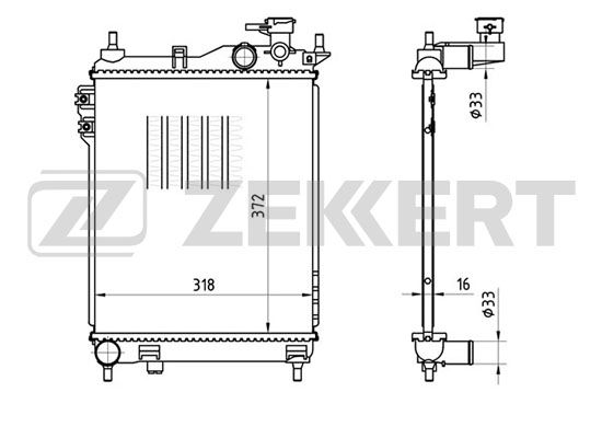 

Радиатор охлаждения двигателя ZEKKERT MK-1174