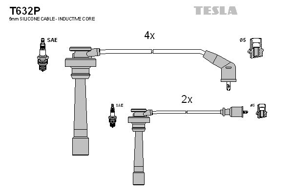 фото Комплект проводов зажигания tesla t632p