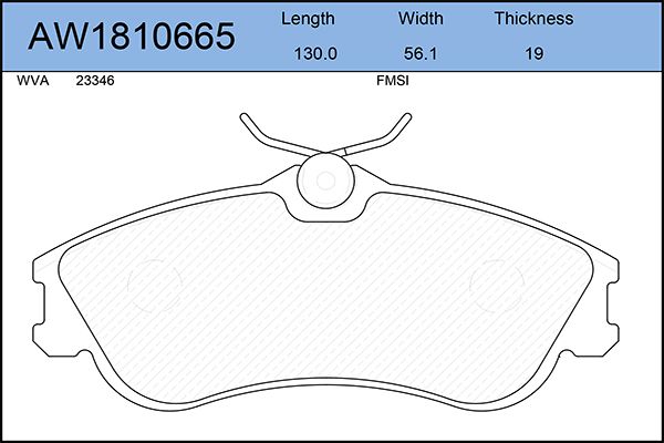 

Комплект тормозных колодок, дисковый тормоз AYWIPARTS AW1810665