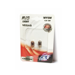 Лампа AVS Vegas CHROME в блистере 12V. WY5W (W2,1x9,5d) 