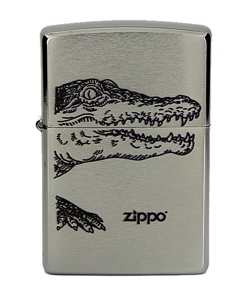 фото Бензиновая зажигалка zippo №200 alligator brushed chrome