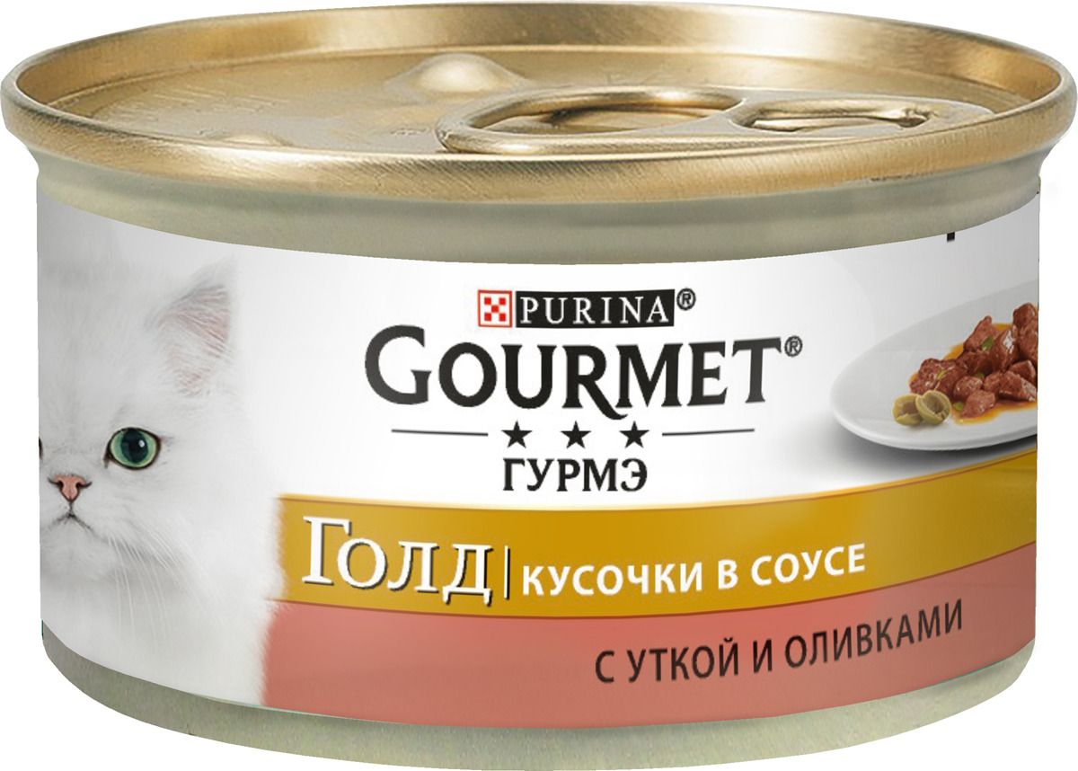 фото Консервы для кошек gourmet gold, утка с оливками, 85г