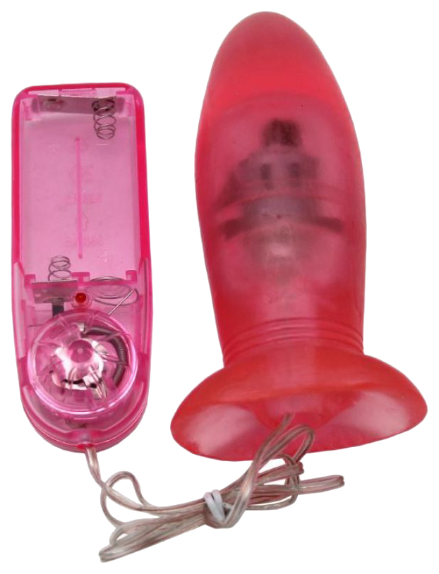 фото Розовая вибропробка с выносным пультом 12 см eroticon