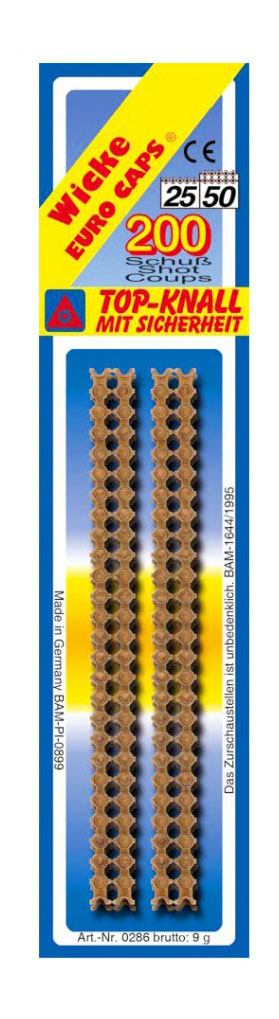 Пистоны игрушечные Sohni-Wicke 25 50-зарядные strip 200 шт. блистер упаковка-карта
