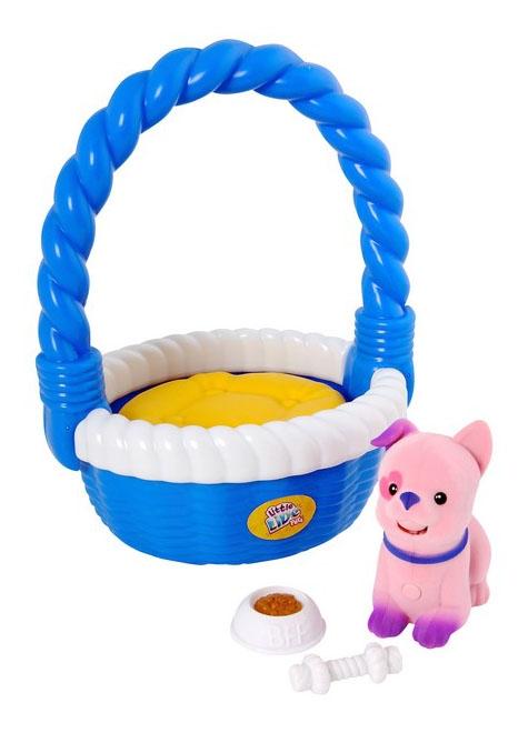 

Розовый щенок Moose Little Live Pets в корзинке