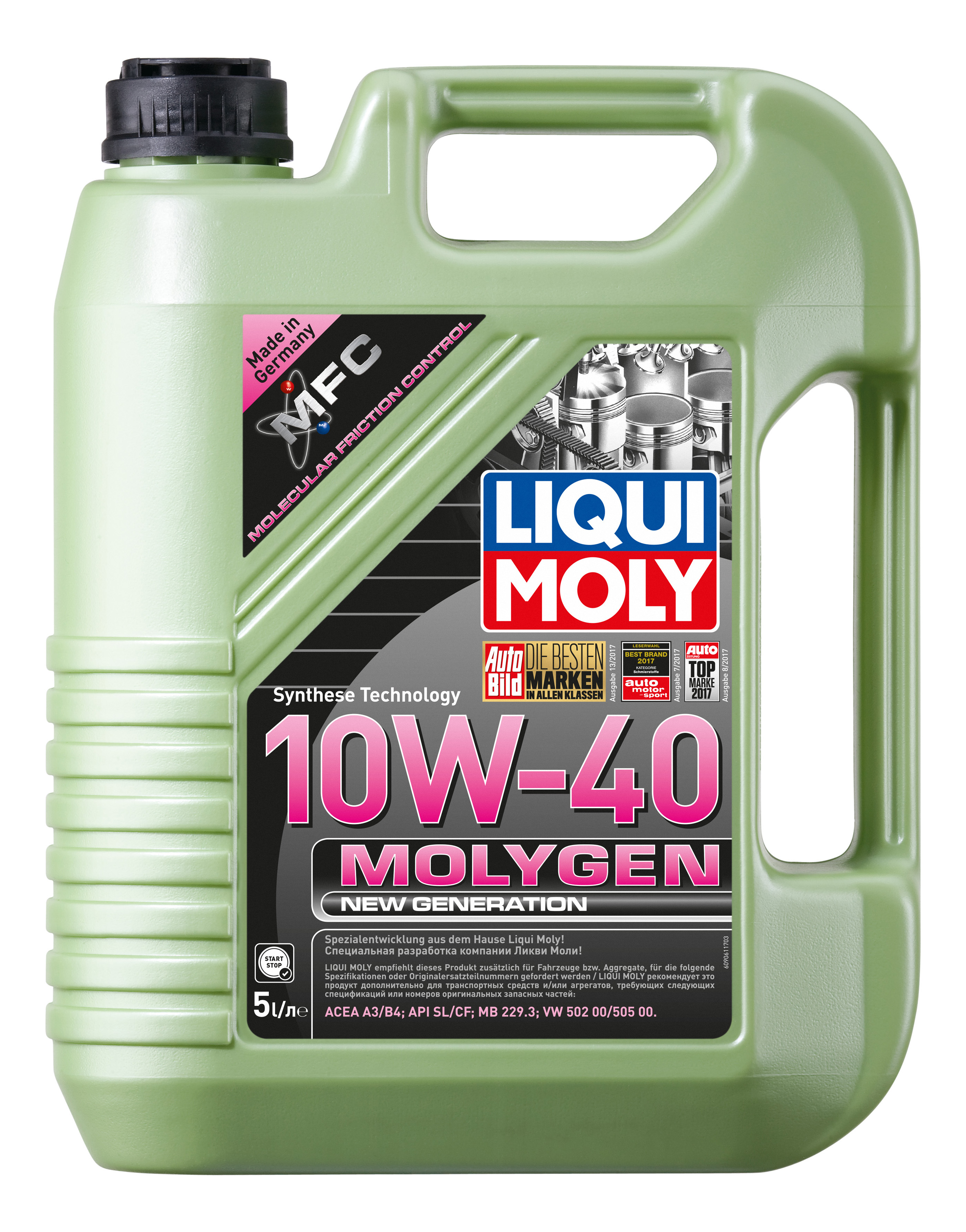 фото Нс-синтетическое моторное масло molygen new generation 10w-40 sl/cf;a3/b4 liqui moly