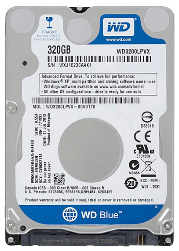 

Жесткий диск WD Blue 320ГБ (WD3200LPCX), Blue