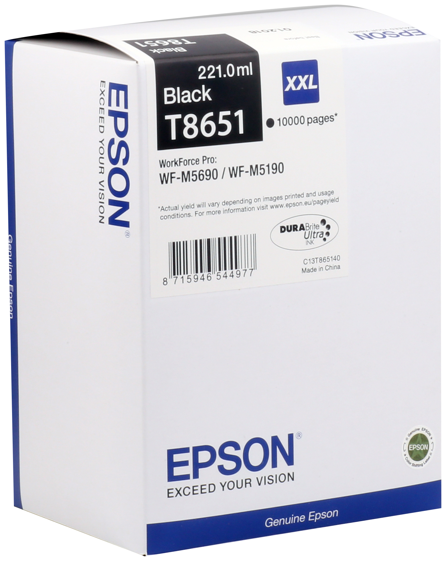 Картридж для струйного принтера Epson C13T865140, черный, оригинал