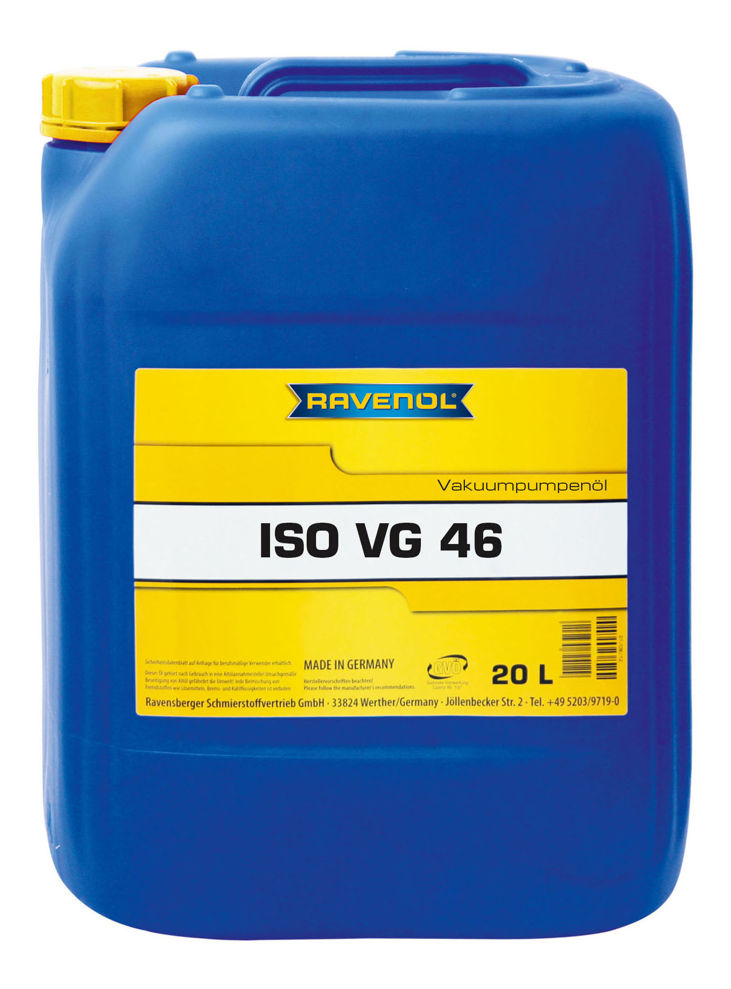 Вакуумное масло RAVENOL Vakuumpumpenoel ISO VG 46 20л 1330705-020-01-999