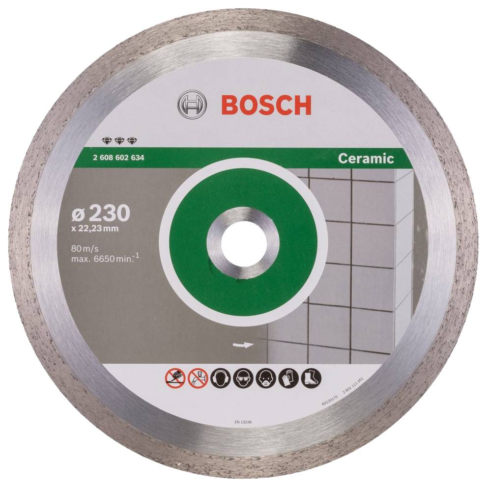 Диск отрезной алмазный Bosch Bf Ceramic230-22,23 2608602634 алмазный диск bosch 150 мм железобетон
