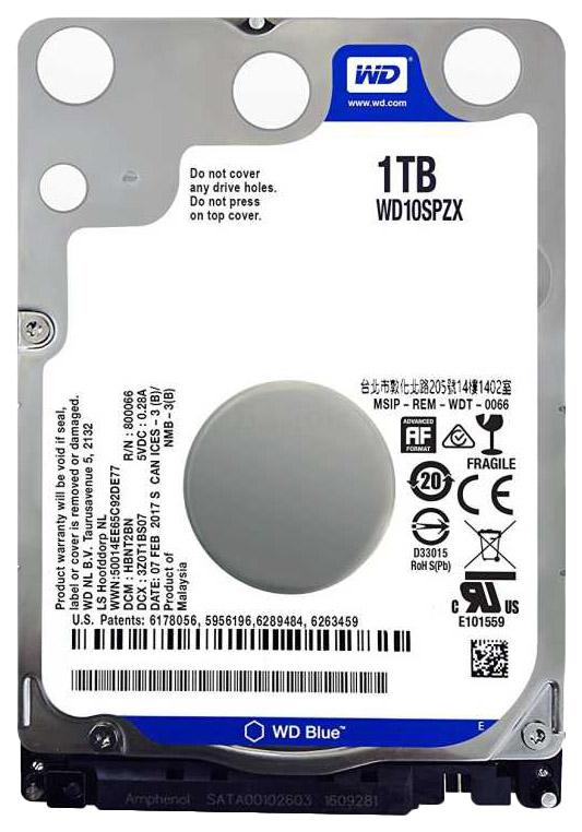 фото Внутренний жесткий диск western digital blue 1tb (wd10spzx)