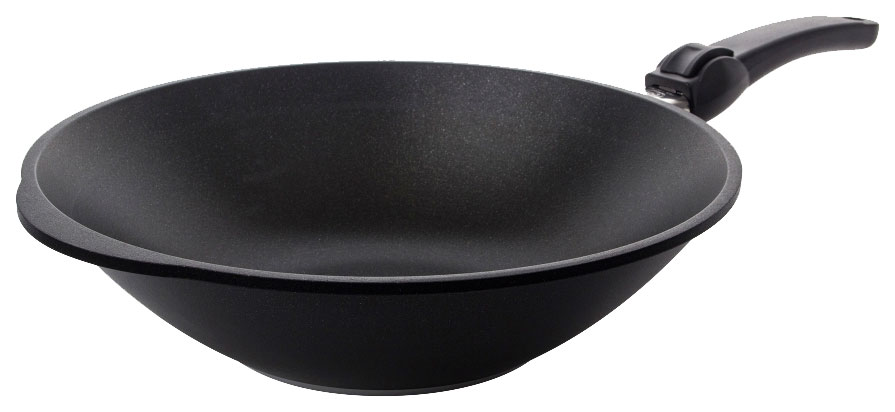 фото Сковорода для вока amt gastroguss frying pans titan 32 см черный amt1132s