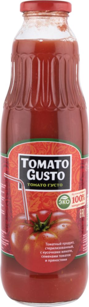 

Напиток томатный tomato Gusto с кусочками мякоти, семенами томатов и пряностями 0.75 л, Gusto томат