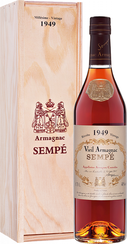 

Арманьяк Sempe Vieil, Armagnac AOC , 40 %, 700 мл, 1949г, gift box