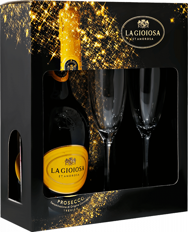 

La Gioiosa Prosecco Treviso DOC in gift box with two glasses