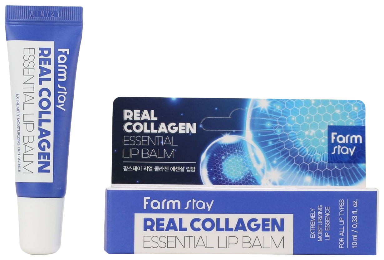Бальзам для губ FarmStay Lip Balm Real Collagen Essential суперувлажняющий, 10 мл