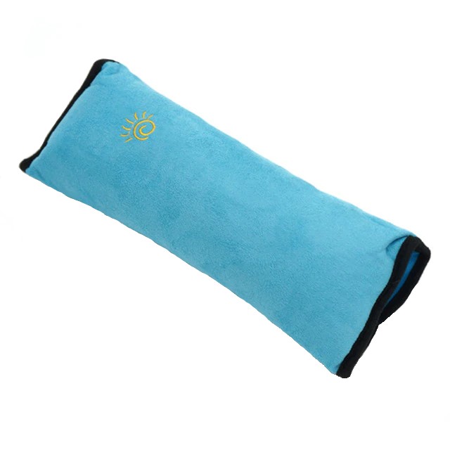 фото Подушка-накладка на ремень безопасности для детей happy mom голубая