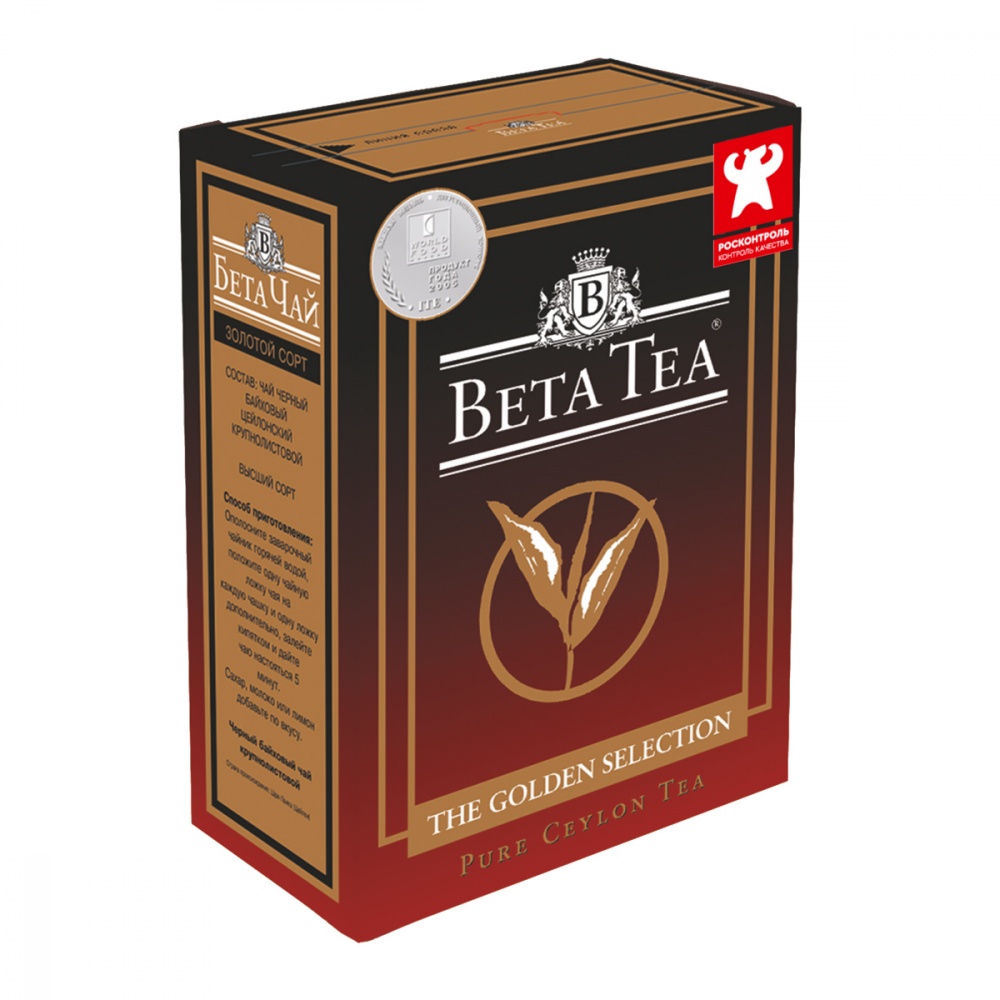 фото Чай beta tea золотой сорт черный листовой 100 г