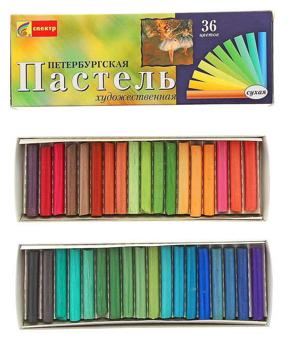 фото Пастель сухая художественная спектр "петербургская" 36 цветов спектр