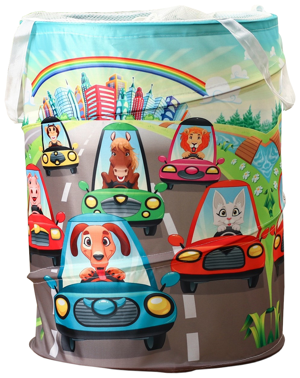 

Корзинка для игрушек Животные и машинки 35х35х45 см Sima-Land