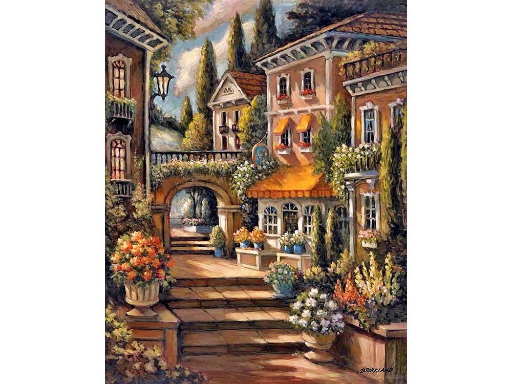 

Алмазная вышивка Яркие Грани Цветочный переулок, 50x65 см, Цветочный переулок