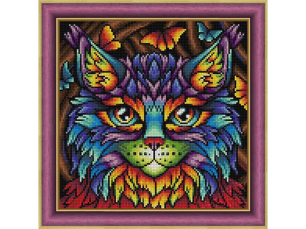 

Алмазная вышивка Алмазная Живопись Радужный кот, 30x30 см, Радужный кот